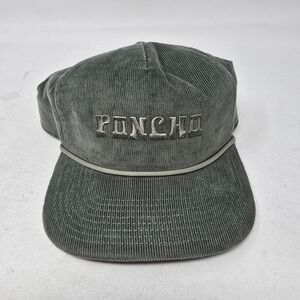 Poncho Outdoors Corduroy Hat Mens Moss Green Rope Snapback Cap NEW
